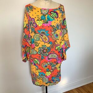 Trina Turk Psychedelic Paisley Dress Blouson